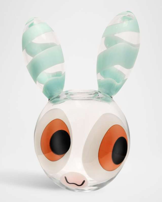"What's Up? Turquoise Edge" Large Rabbit Sculpture